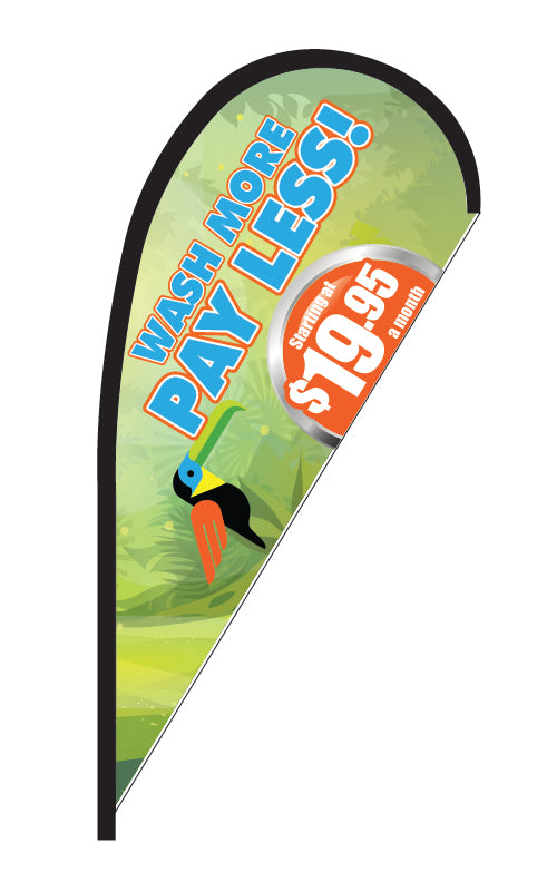 Pay Less Teardrop Flag