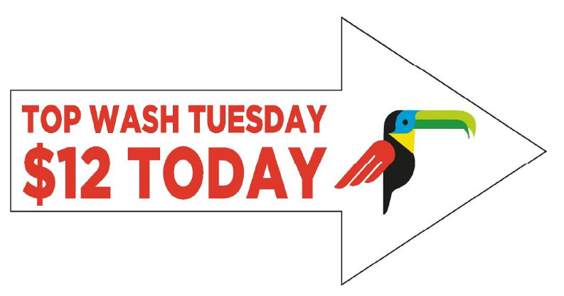 Top Wash Tuesday Street Spinner Signs