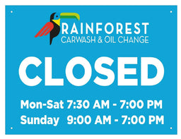 Closed and Hours ACM Sign