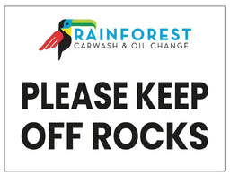 Please Keep Off Rocks Sign