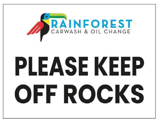Please Keep Off Rocks Sign