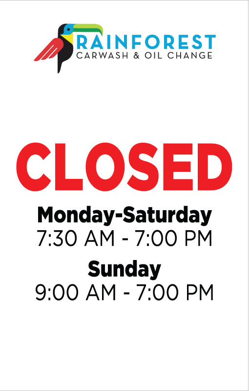 Closed and Hours Windmaster Insert