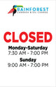 Closed and Hours Windmaster Insert